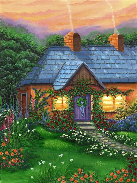 Rose Cottage By Bonnie Cook Cottage Art Rose Cottage Beautiful