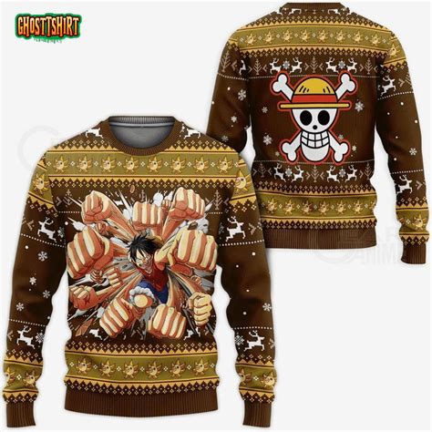 One Piece Anime Monkey D Luffy 30 Ugly Christmas Sweater