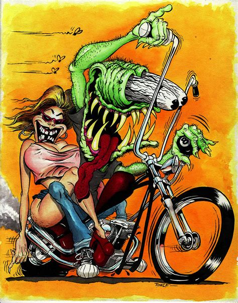 Monster Bike Drawing By Jon Towle Pixels