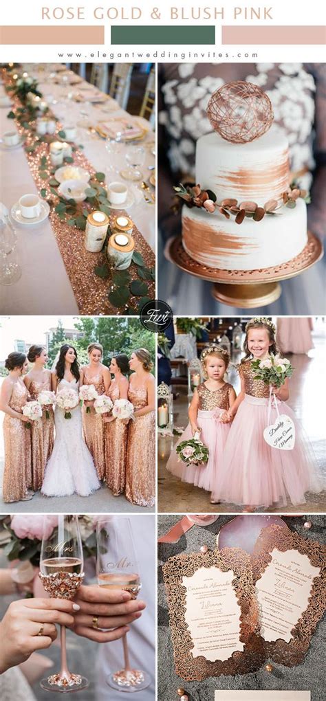 Elegant Rose Gold And Blush Pink Wedding Color Ideas Wedding Rose Gold