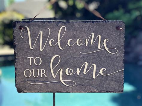 Welcome To Our Home Sign Slate Welcome Sign Welcome To Our Etsy