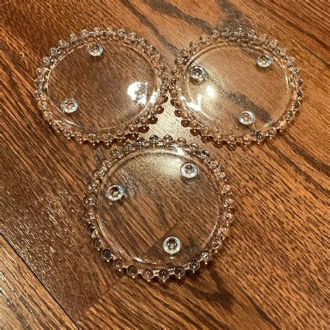 Dining Imperial Candlewick Glass Coasters Set Of 3 Antique Poshmark