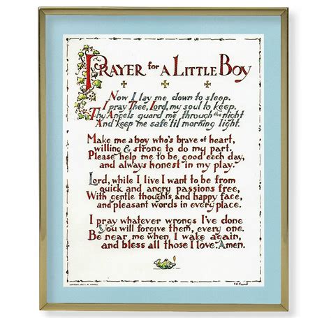 Prayer For Little Boy Gold Framed Plaque Art Buy Religious Catholic Store