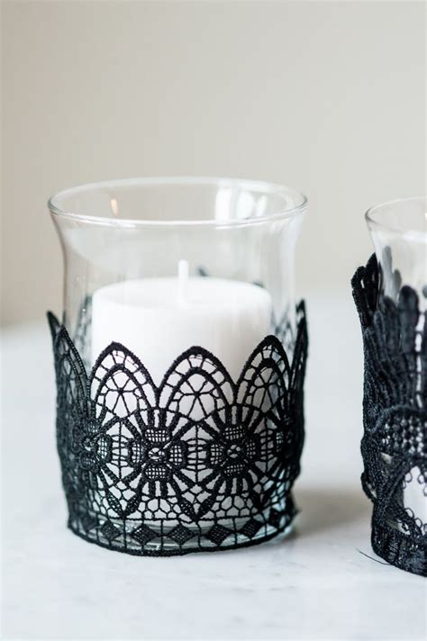 Diy Black Lace Candle Holders Lace Candle Holders Black Lace Candles