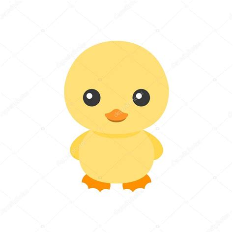 Cute Little Yellow Duck Icon Cartoon Character Of Duck For Children