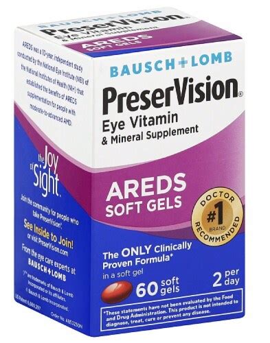 Bausch Lomb Preservision Eye Vitamin And Mineral Supplement Areds Softgels Ct King Soopers