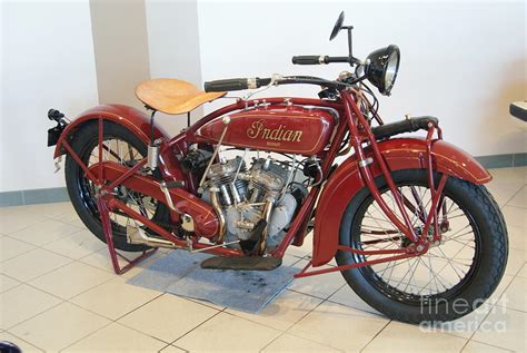 Classic Vintage Indian Motorcycle Red Photograph By Rob Luzier Pixels