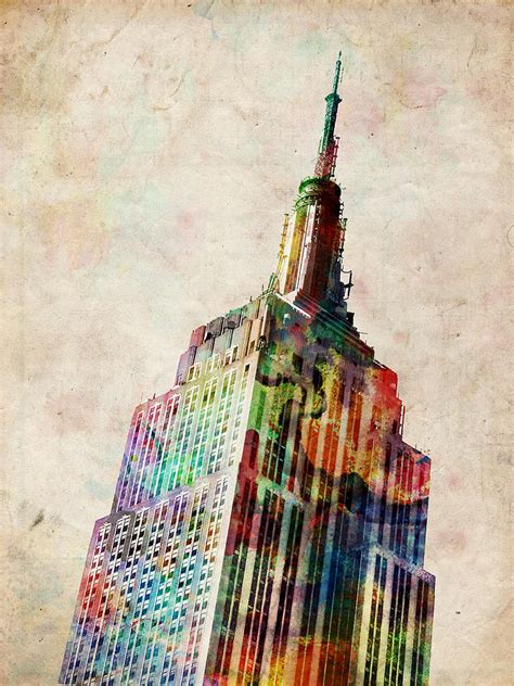Empire State Building Digital Art By Michael Tompsett