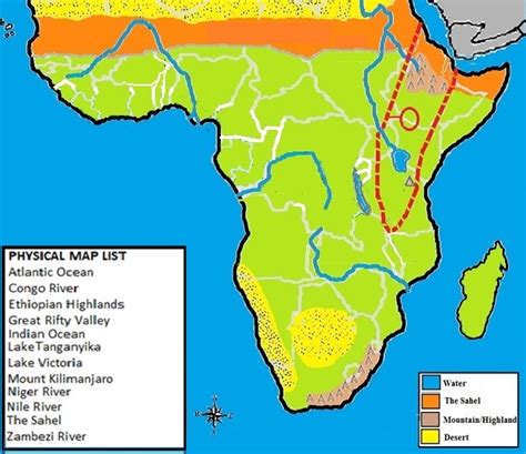 Sub Saharan Africa Physical Map