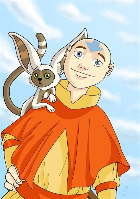 Aang And Momo By Sabeths Reality On Deviantart