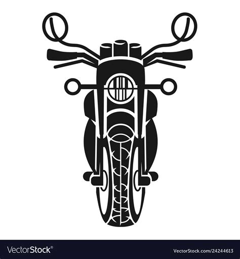 Classic Motorcycle Front View Icon Simple Style Vector Image