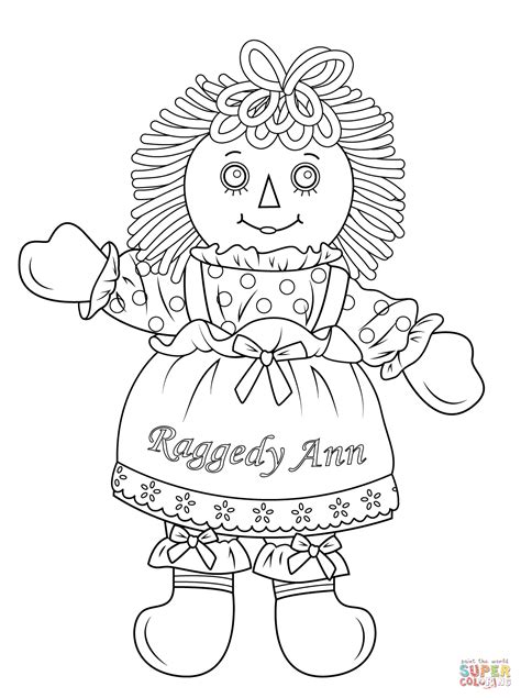 Raggedy Ann Doll Coloring Page Free Printable Coloring Pages