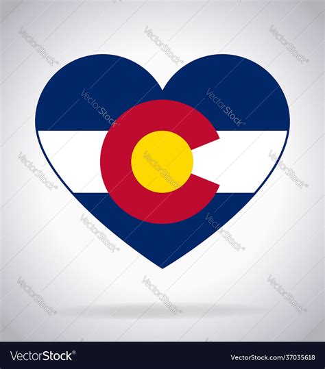 Colorado Co State Flag In Heart Shape Symbol Vector Image