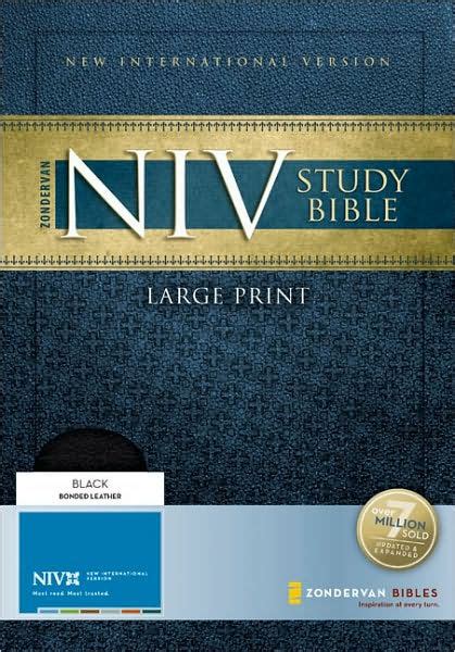 Zondervan Niv Study Bible Large Print By Zondervan Publishing Company