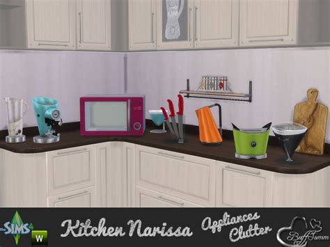 Buffsumms Appliances And Clutter Narissa Kitchen Clutter Sims 4 Cc