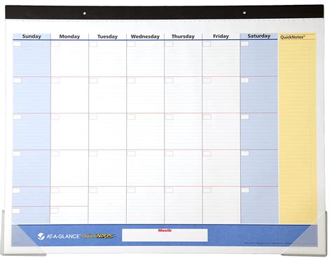22 X 17 Inches At A Glance Quicknotes Recycled Undated Monthly Desk Pad