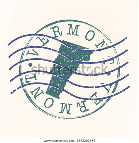 Vermont Stamp Postal Map Silhouette Seal Stock Vector Royalty Free