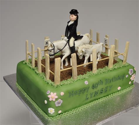 Horse Themed Birthday Cake With Edible Modelling Chocolate Horses And