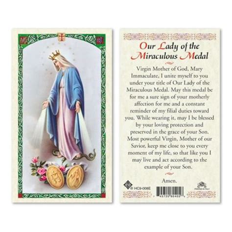 Our Lady Of The Miraculous Medal Laminated Prayer Card Discount