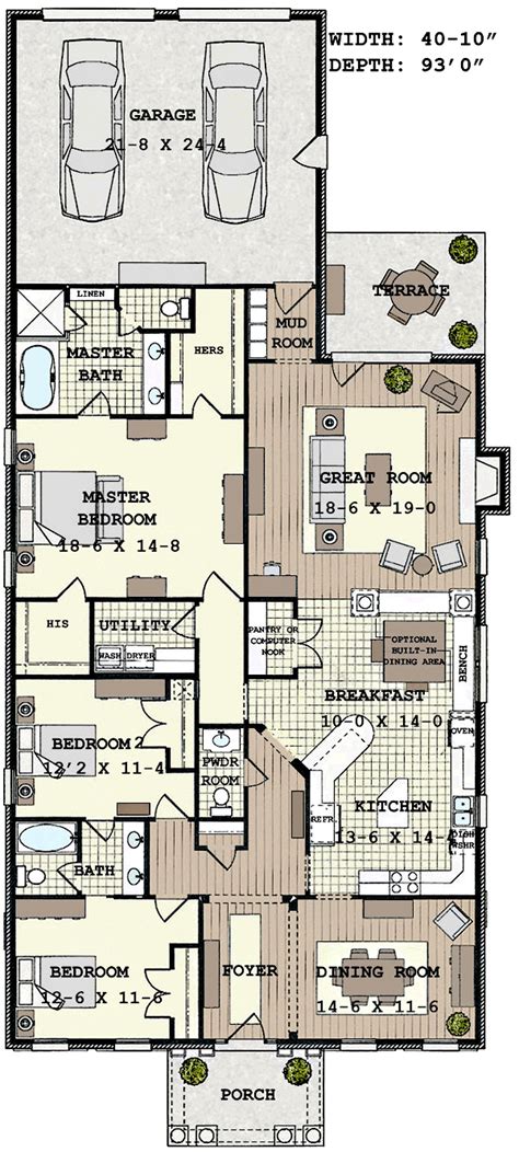 How To Make The Most Of House Plans For Narrow Lots House Plans