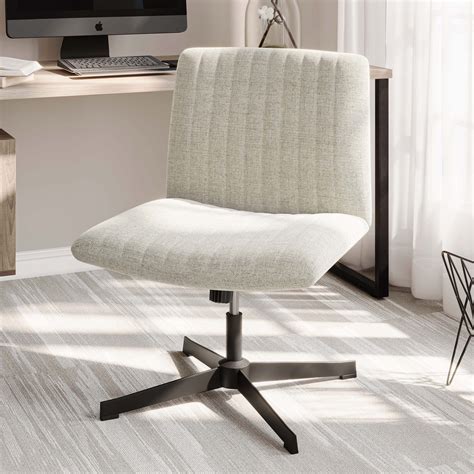 Belleze Office Chair Upholstered Linen Computer Desk Chair Swivel