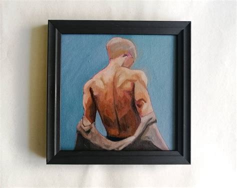 Masculine Man Painting Original Art Nude Male Portrait Painting