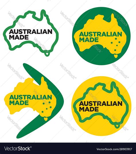 Australian Made In Australia Logos Royalty Free Vector Image