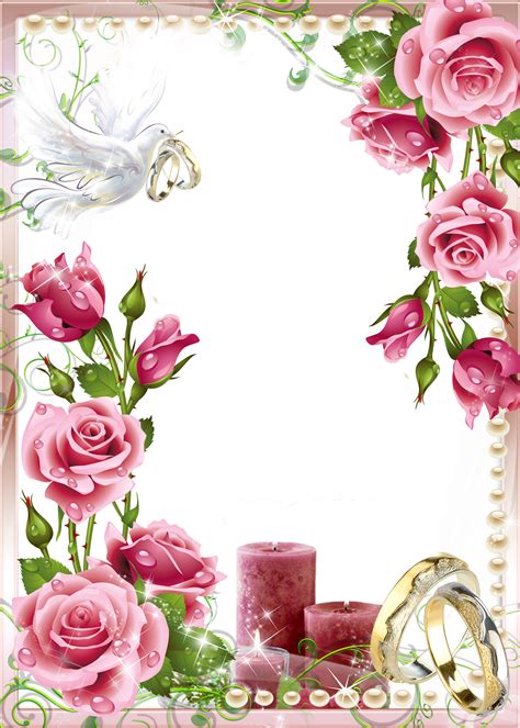 Soft Pink Wedding Photo Png Frame Gallery Yopriceville High Quality