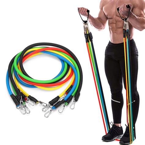 Pcs Workout Resistance Bands Set With Handles For Women Men Heavy Exercise Cords Fitness For