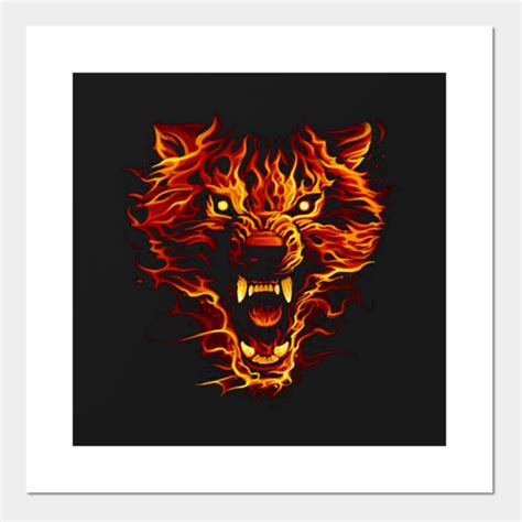 Fire Wolf Christmas Ts Posters And Art Prints Teepublic