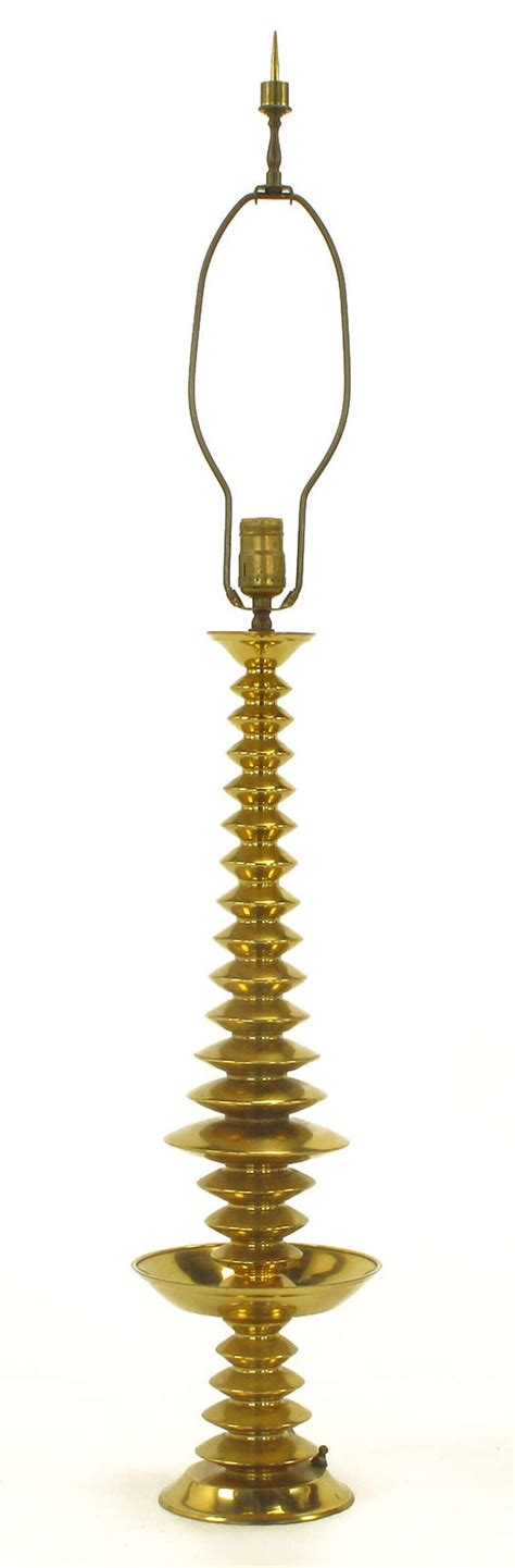 I love capiz shell stuff! Pair of Brass Art Deco, Stacked Discs Table Lamps with ...