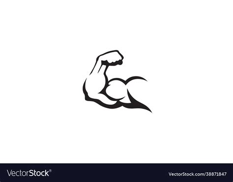 Creative Bodybuilder Bicep Muscular Arm Logo Vector Image