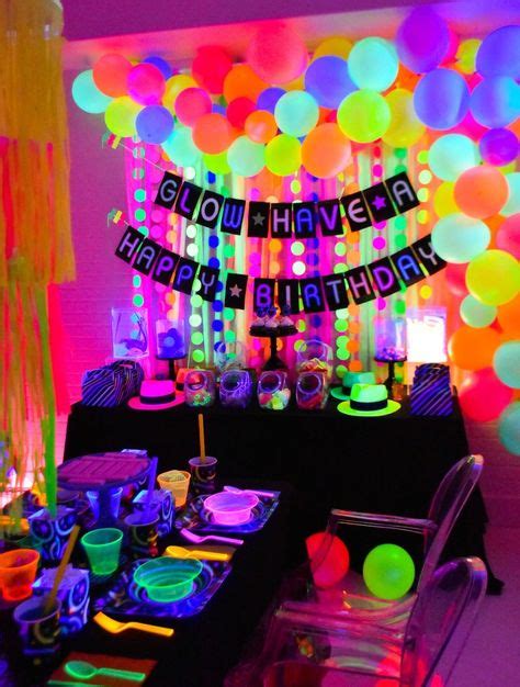 Neon Glow In The Dark Birthday Party Decor Ideas Idea With Images