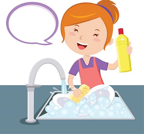 Mom Washing Dishes Illustrations Royalty Free Vector Graphics And Clip