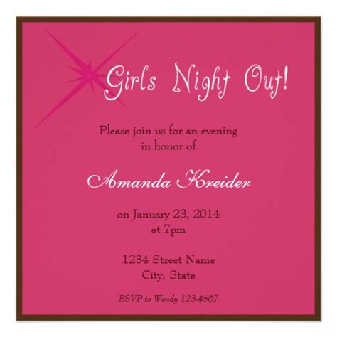 Girls Night Out Party Invitation Zazzle