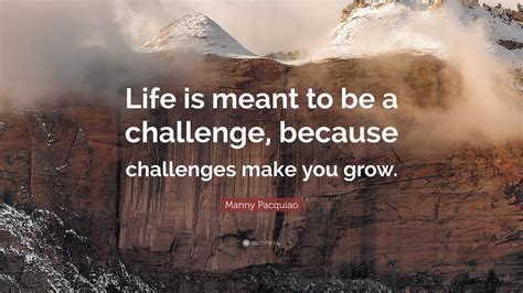 Manny Pacquiao Quote Life Is Meant To Be A Challenge Because