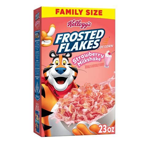 Kelloggs Frosted Flakes Cold Breakfast Cereal Strawberry Milkshake