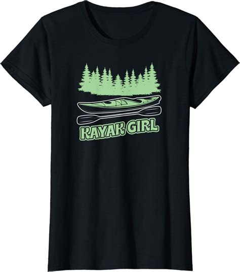 Womens Kayak Girl Cute River Lake Whitewater Kayaking Retro Vintage T