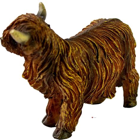 Scottish Highland Cow Resin Figurine Ornament Ebay