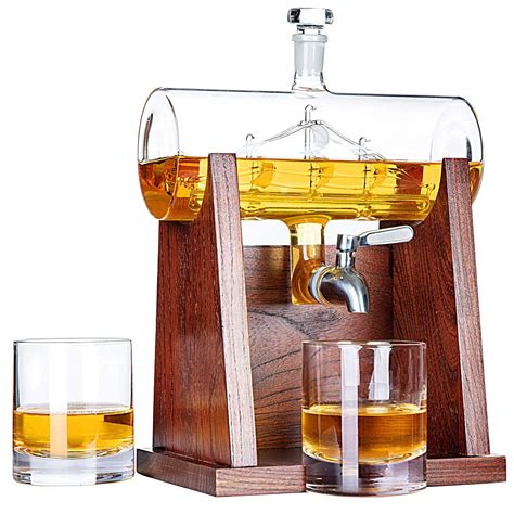 Whiskey Decanter Set With 2 Glasses Birthday Or Christmas Ts For