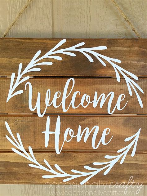 Vinyl Welcome Home Pallet Sign Free Silhouette Cut File