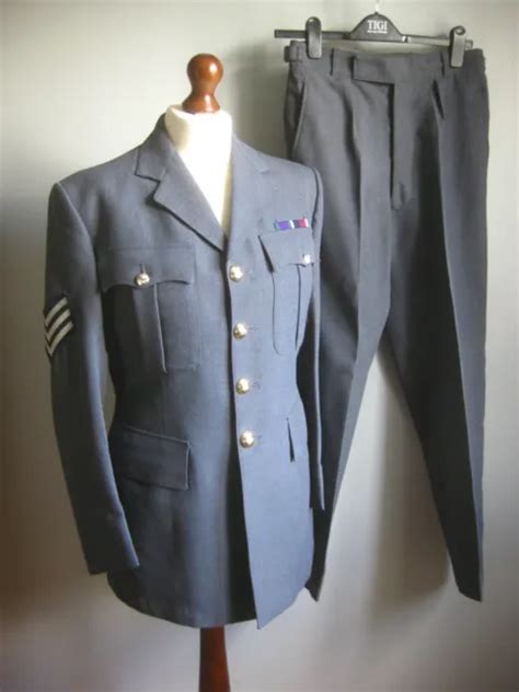 British Army Raf Suit No1 Dress Uniform Jacket Trousers Size 26 Chest