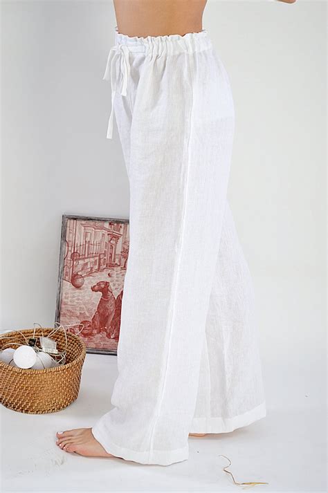 linen loose pants woman s linen pants linen trousers sizes xs 2xl soft linen trousers