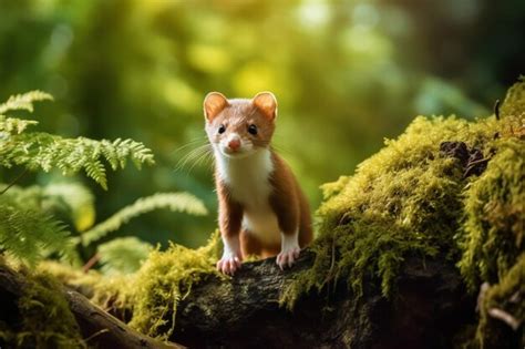 Premium Ai Image A Ferret Sits On A Tree Branch In A Forest
