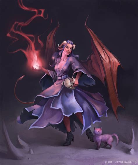 ArtStation Tiefling Ilina Naydenova Fantasy Character Design Character Art Dungeons And