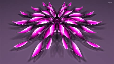 Pink Flowers With A Purple Core Wallpaper 3d Wallpapers