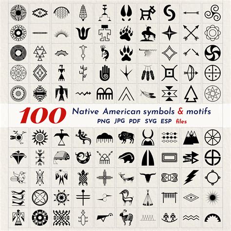 Native American 100 Symbols Bundle Png  Pdf Svg Eps Etsy