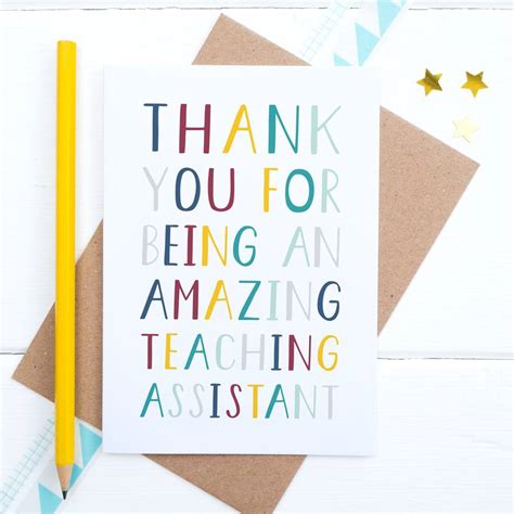 Thank You Teaching Assistant Card By Joanne Hawker