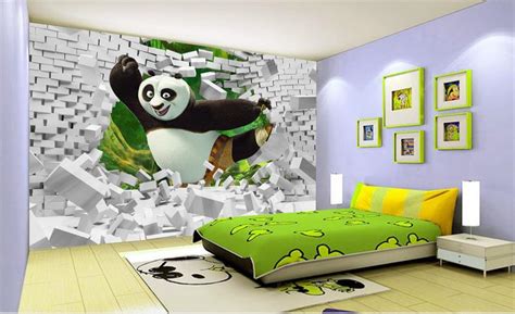 Custom 3d Photo Wallpaper Mural Kids Room 3d Panda Out