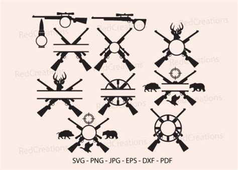 3 Crossed Hunting Rifles Svg Designs And Graphics